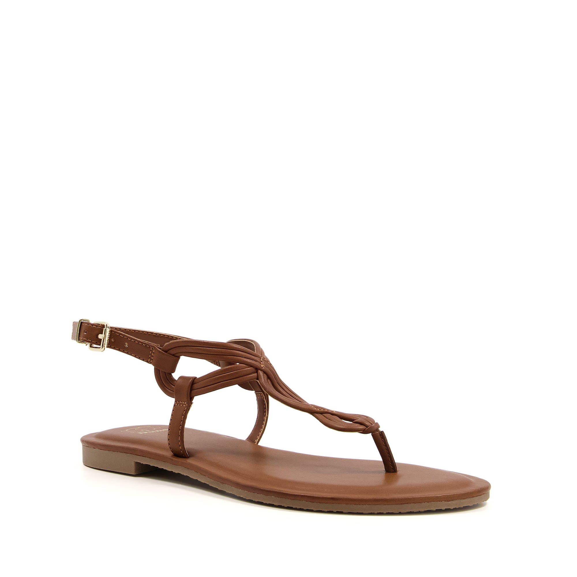 A stylish pair for home or away, our Logic sandals feature an elegant twist design in faux leather. This simple style will look great with any outfit, from floaty maxi dresses to denim shorts.
