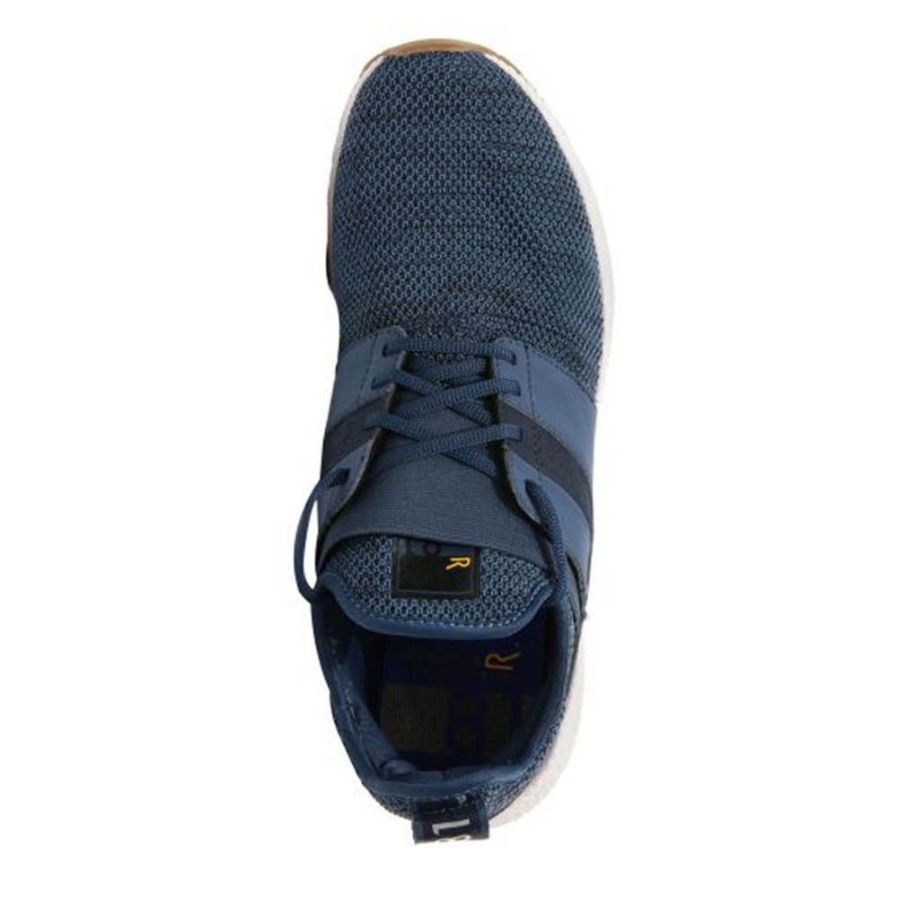 Material: PU nubuck: 100%. Knitted upper with PU Nubuck overlay for a comfortable fit. Sock fit upper for fit and comfort. Die cut EVA footbed for underfoot comfort and support. AER-8 midsole - improved compound with high resilience EVA provides lightweight, responsive and durability. Hardwearing durable rubber outsole.