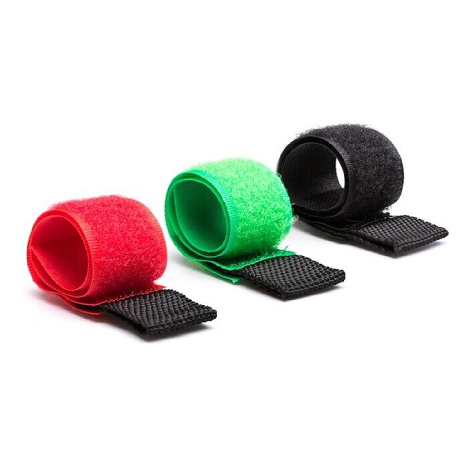 These straps feature various lengths and colors to get cable chaos under control.

Product Description :
Good for securing sports equipment while traveling, or wiring cages in your vegetable garden
Hook and loop securing straps are multipurpose and adjustable

Pack Includes :
2,5m x 10cm straps: seven black, four red, and four dark green
2,5cm x 15cm straps: three black, one red, and one dark green
2,5cm x 20cm straps: three black, one red, and one dark green