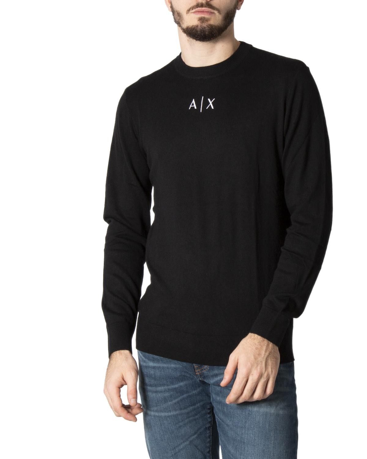 Brand: Armani Exchange
Gender: Men
Type: Knitwear
Season: Fall/Winter

PRODUCT DETAIL
• Color: black
• Pattern: plain
• Sleeves: long
• Neckline: round neck

COMPOSITION AND MATERIAL
• Composition: -53% cotton -5% silk -42% viscose 
•  Washing: machine wash at 30°