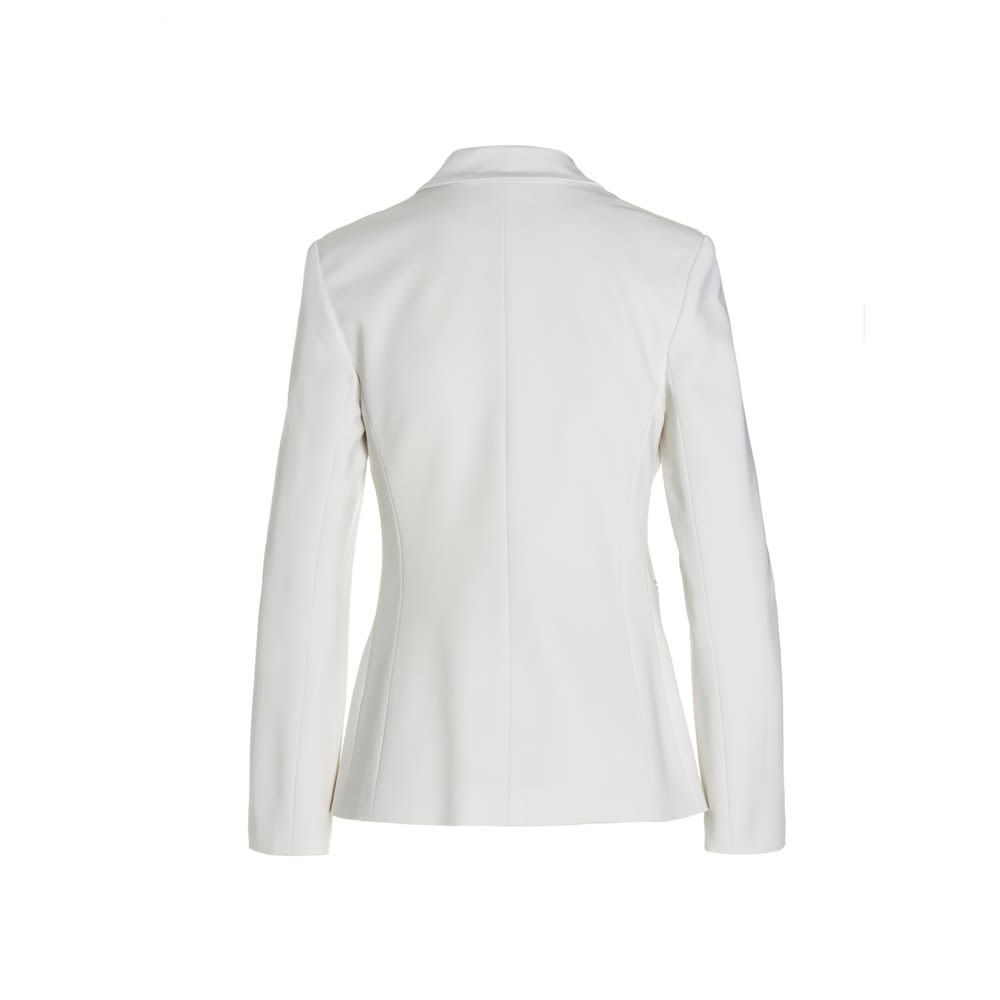 'Alexia' fabric stitch blazer jacket in a viscose blend featuring jewel buttons, an inner lining and padded shoulders.