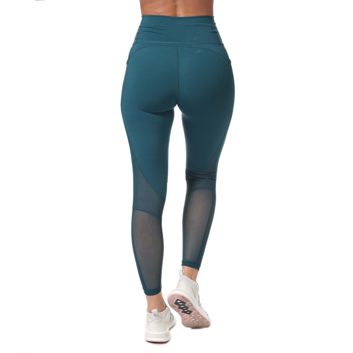 Womens adidas Believe This Summer 7-8 Tights in teal.- High-rise elastic waist.- Mesh side pocket.- Seven-eighth length.- Sweat-wicking AEROREADY technology.- Mesh inserts on legs.- Compression fit.- Main Material: 64% Polyester (Recycled)  36% Elastane. Mesh Part: 82% Polyester (Recycled)  18% Elastane. - Ref: GL0595