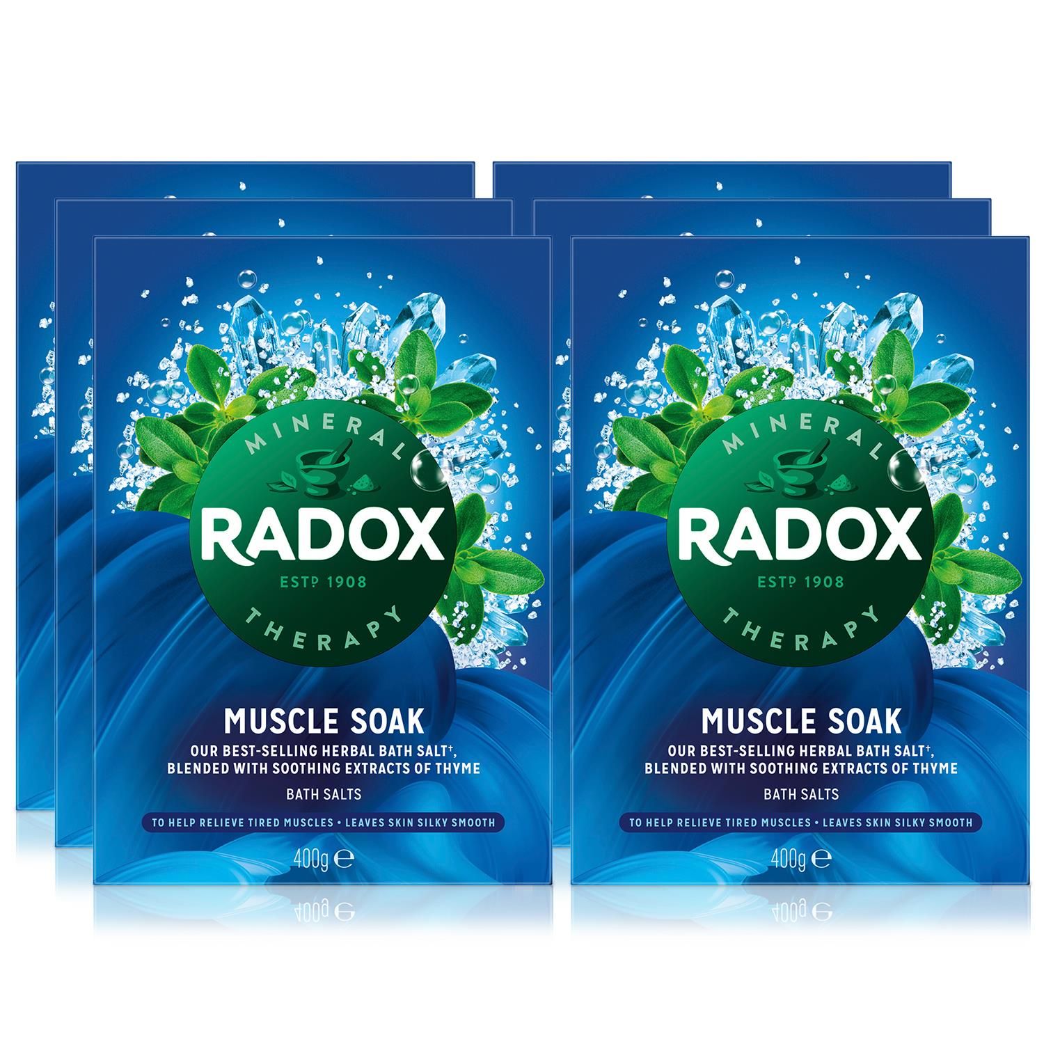 Radox Mineral Therapy Muscle Soak Herbal Bath Salt 400g, 6 Pack