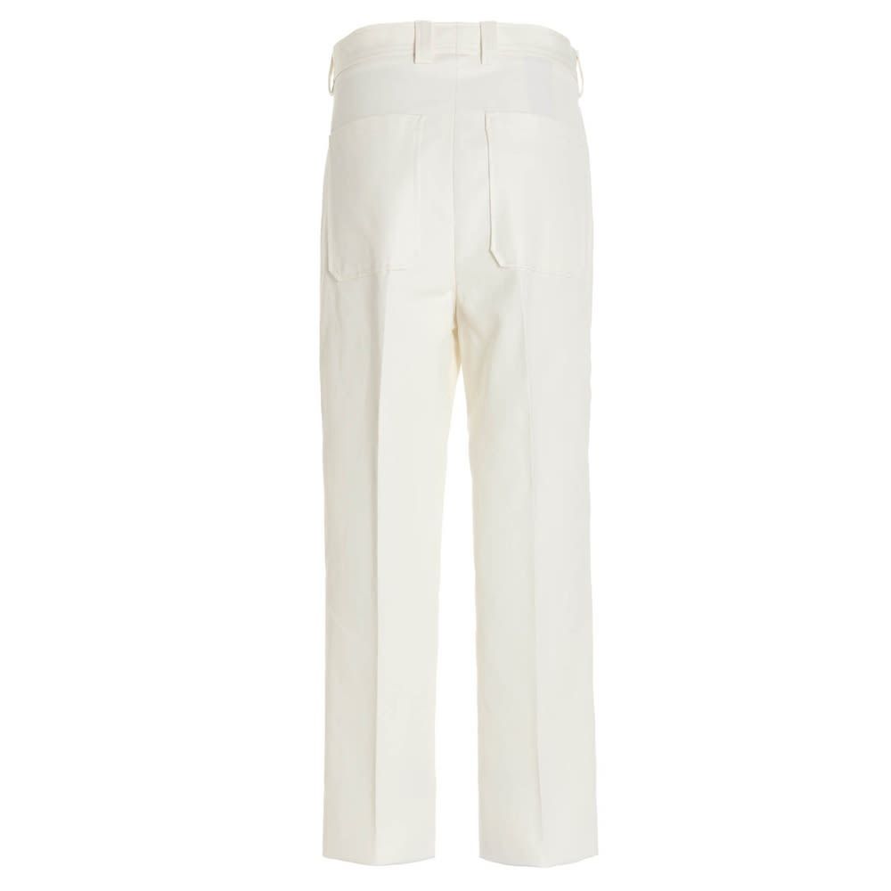 Cotton utility pants with maxi pockets and straight leg.