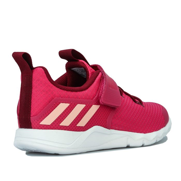 Junior Adidas Girls Rapidflex Trainers Pink.<BR><BR>- Elastic laces with hook-and-loop closure strap<BR>- Regular fit<BR>- Cushioned Cloudfoam midsole<BR>- Comfortable textile lining<BR>- Branding to tong<BR>- Textile and synthetic upper - Textile lining - Synthetic outsole<BR>- Ref: G27085J