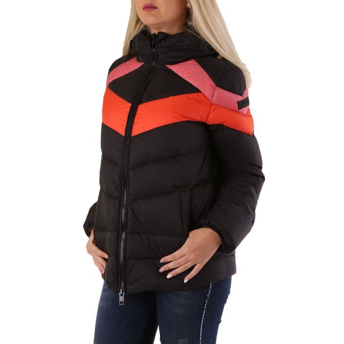 Brand: Diesel
Gender: Women
Type: Jackets
Season: Fall/Winter

PRODUCT DETAIL
• Color: black
• Pattern: plain
• Fastening: with zip
• Sleeves: long
• Collar: hood

COMPOSITION AND MATERIAL
• Composition: -100% polyamide 
•  Washing: machine wash at 30°