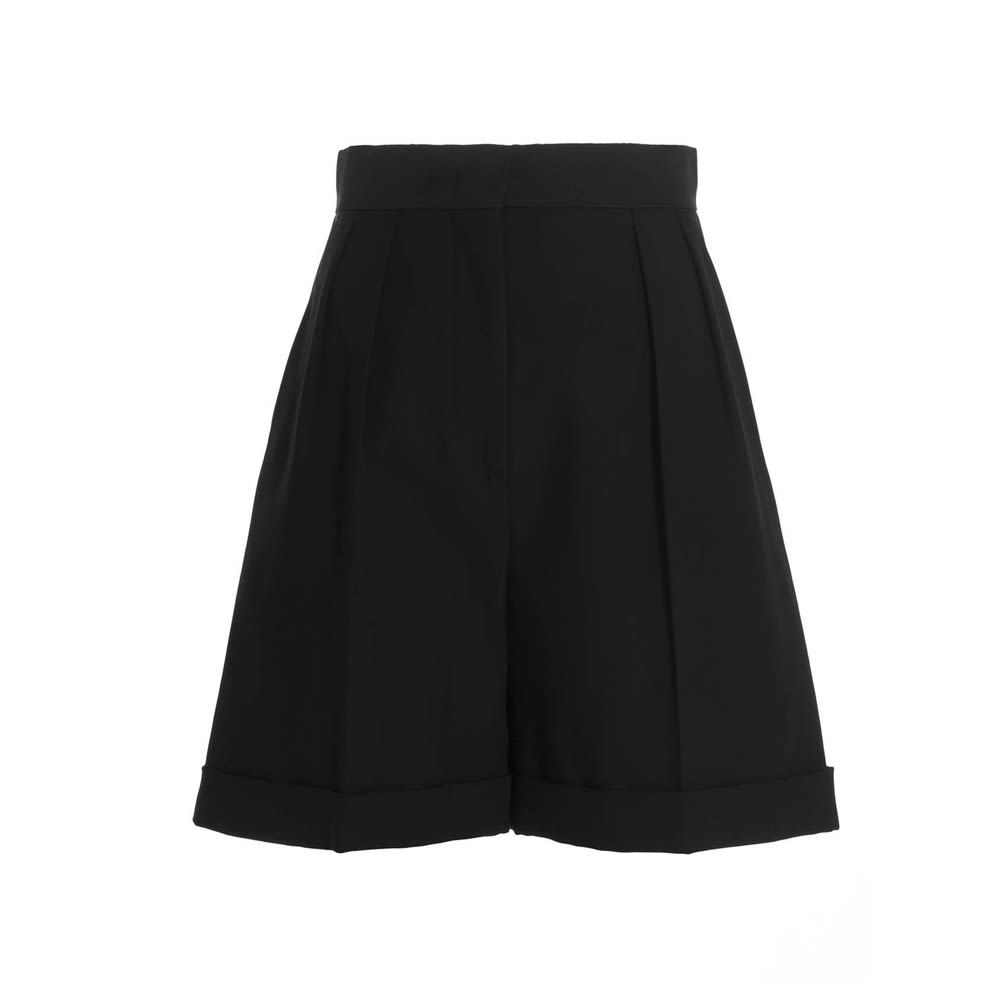 'Ghiotto' bermuda shorts with pleats, turn-up leg bottoms and a zip and hook-and-hook closure.