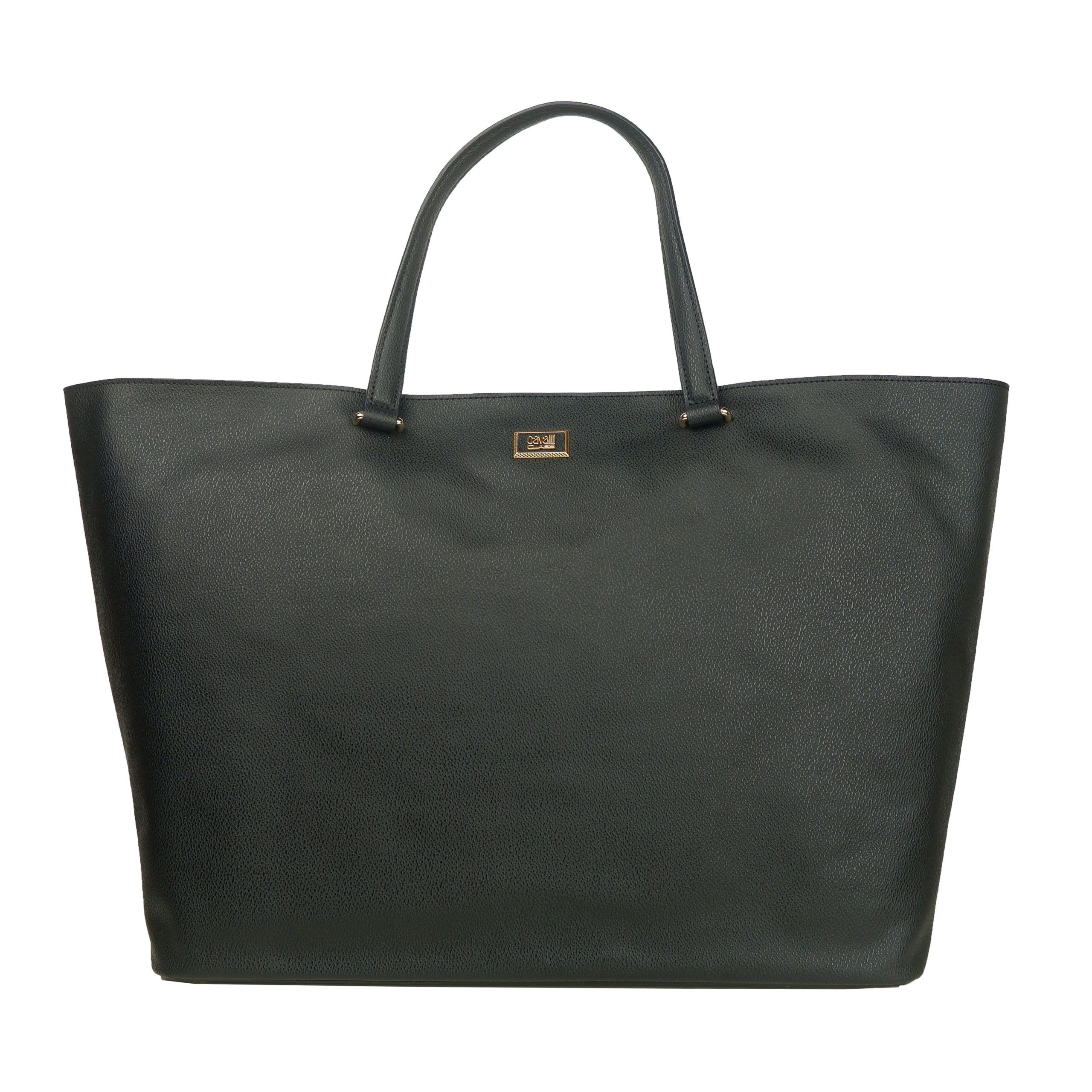 Cavalli class, shopping bag, black color, magnetic closure, light blue internal fantasy.