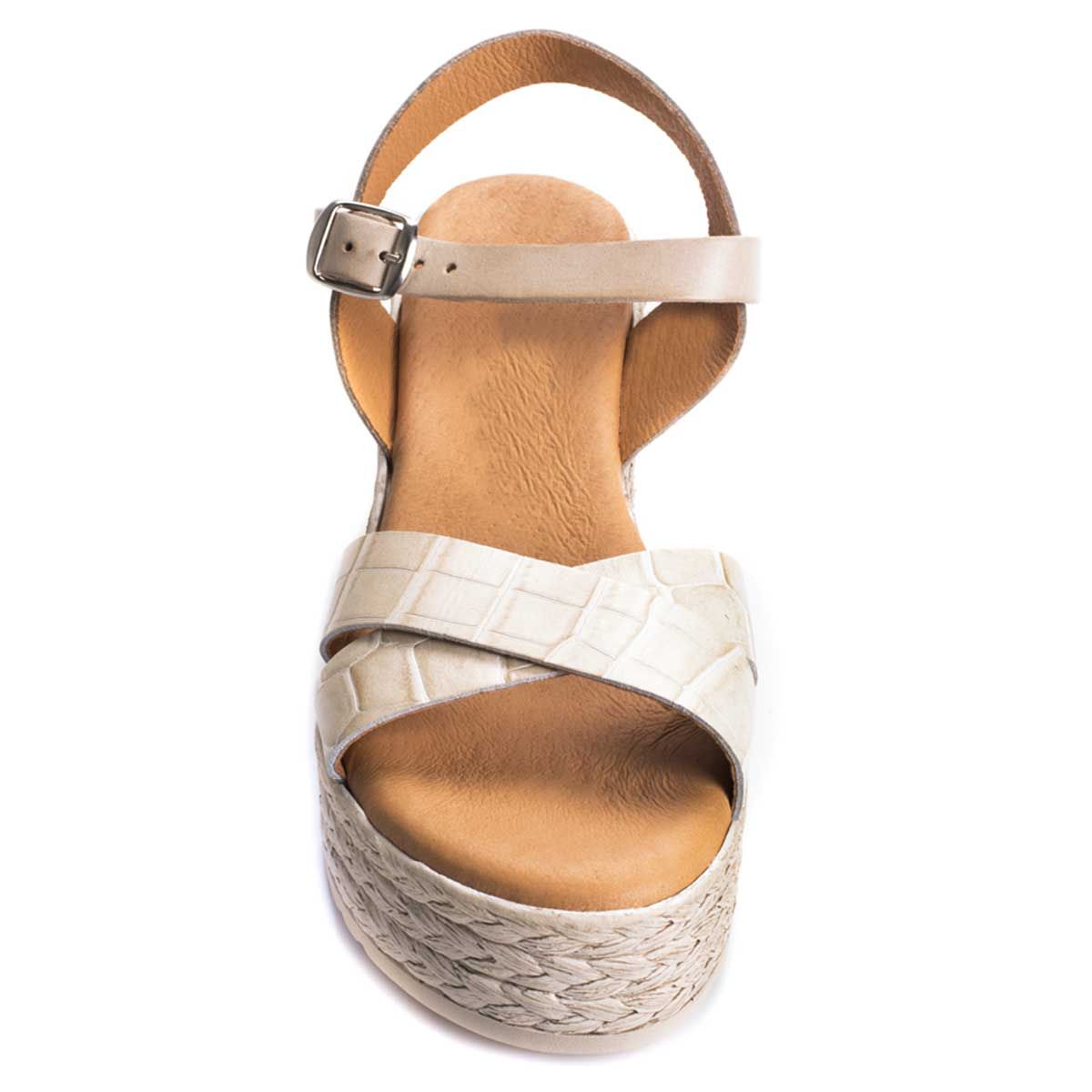 Purapiel Platform Sandal in Camel