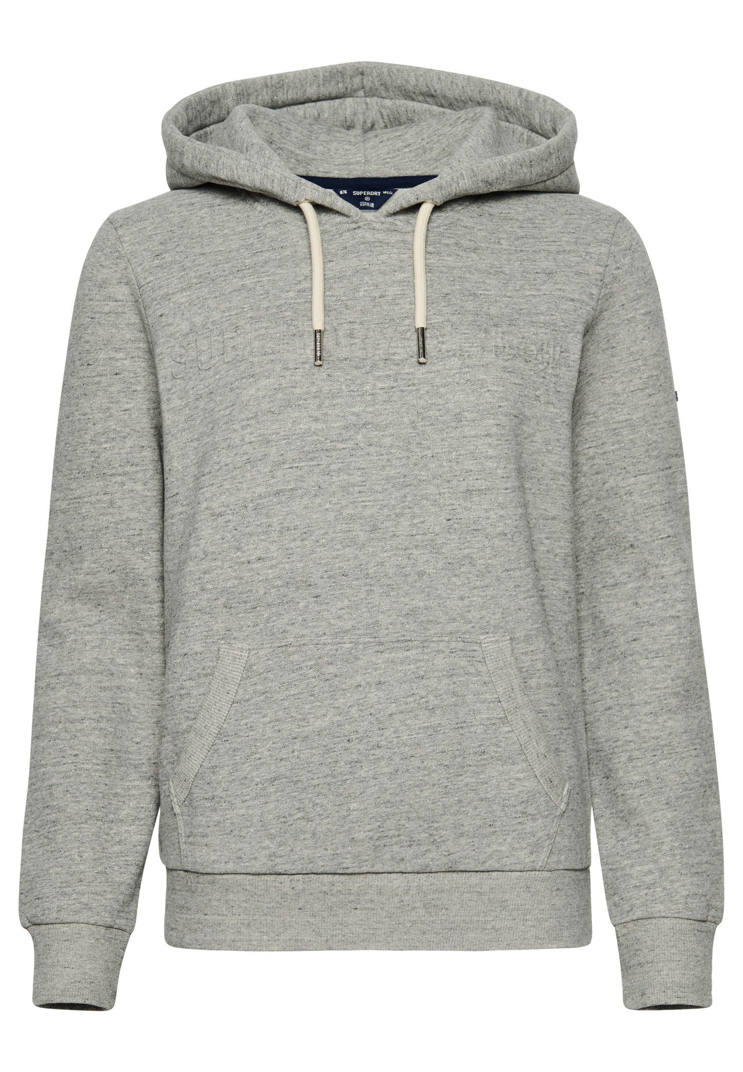Vintage style combined a retro vibe with modern comforts, and this hoodie offers a subtle, sleek layering option. Featuring an embossed design, it's a perfect pick with jeans and trainers.Relaxed fit – the classic Superdry fit. Not too slim, not too loose, just right. Go for your normal sizeDraw cord hoodLong sleevesRibbed trimsFront pouch pocketEmbossed Superdry logoSignature Superdry patch