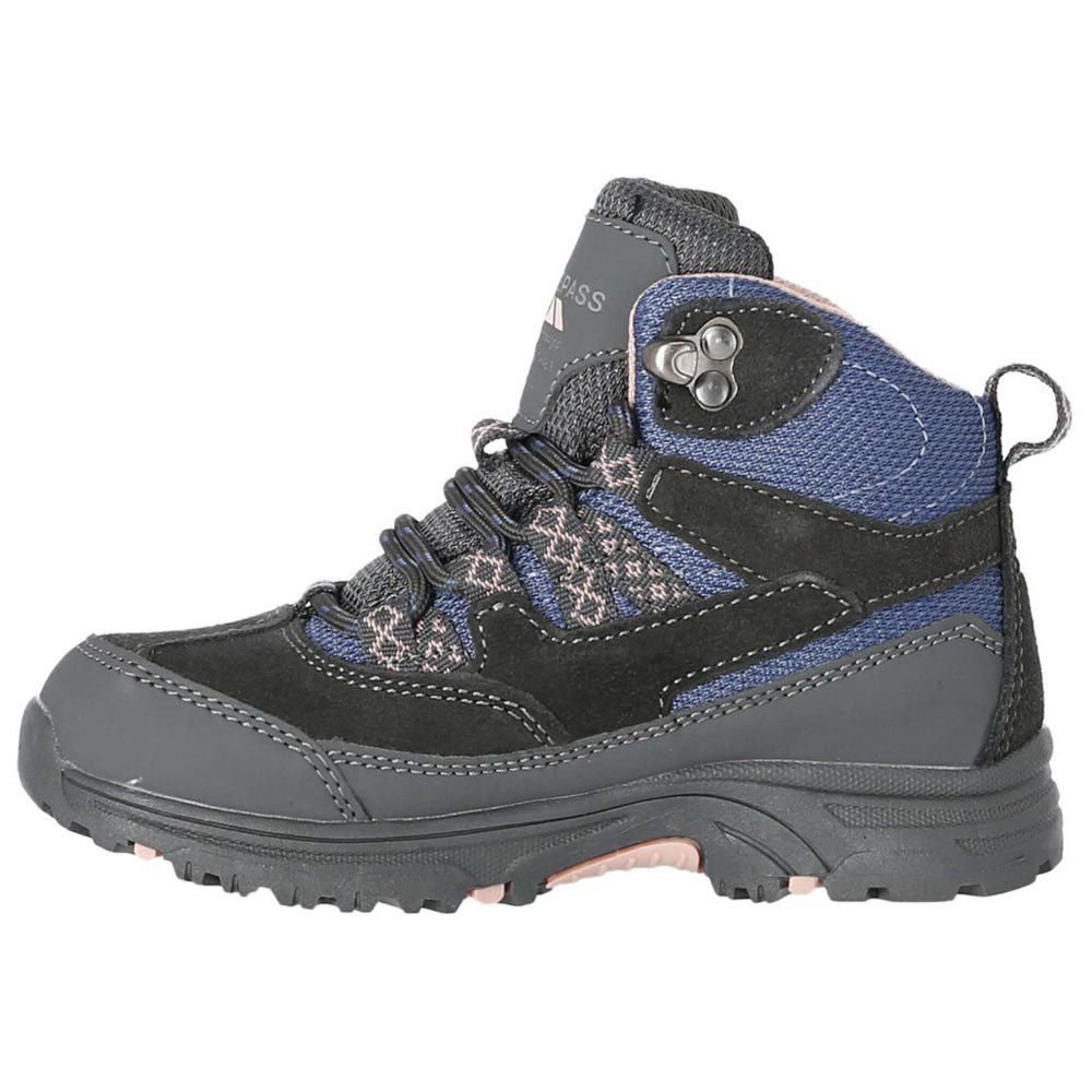 Trail mid cut boot. Waterproof and breathable membrane. Gusseted tongue. Protective and durable all-round mudguard. Ankle supportive cushioned collar and tongue. Arch stabilising and supportive shank. Cushioned and moulded footbed. Durable traction outsole. Upper: Suede/PU/Mesh, Lining: Textile, Insole: EVA, Outsole: TPR.