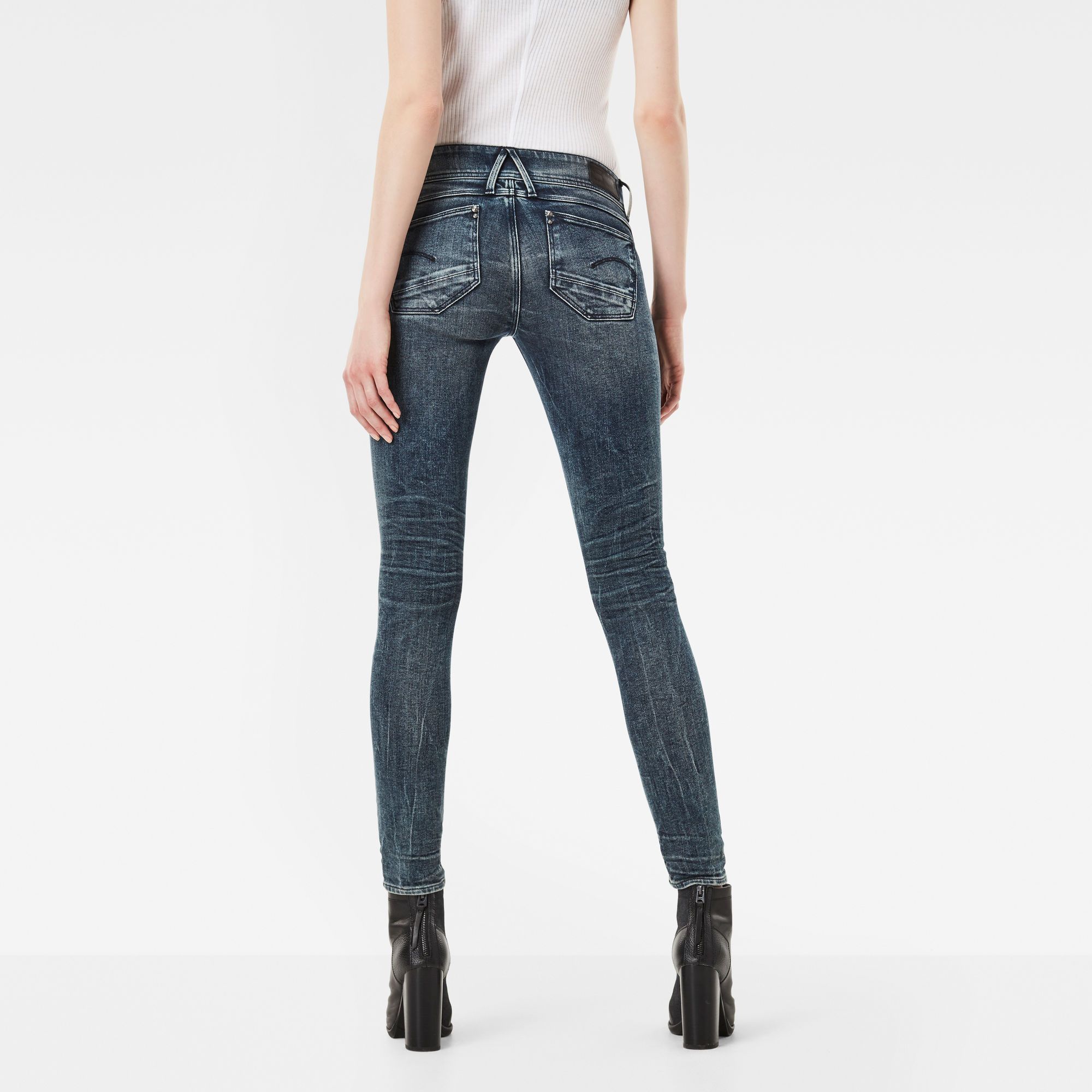 G Star Raw Lynn Zip Grip Mid Waist Skinny Jeans