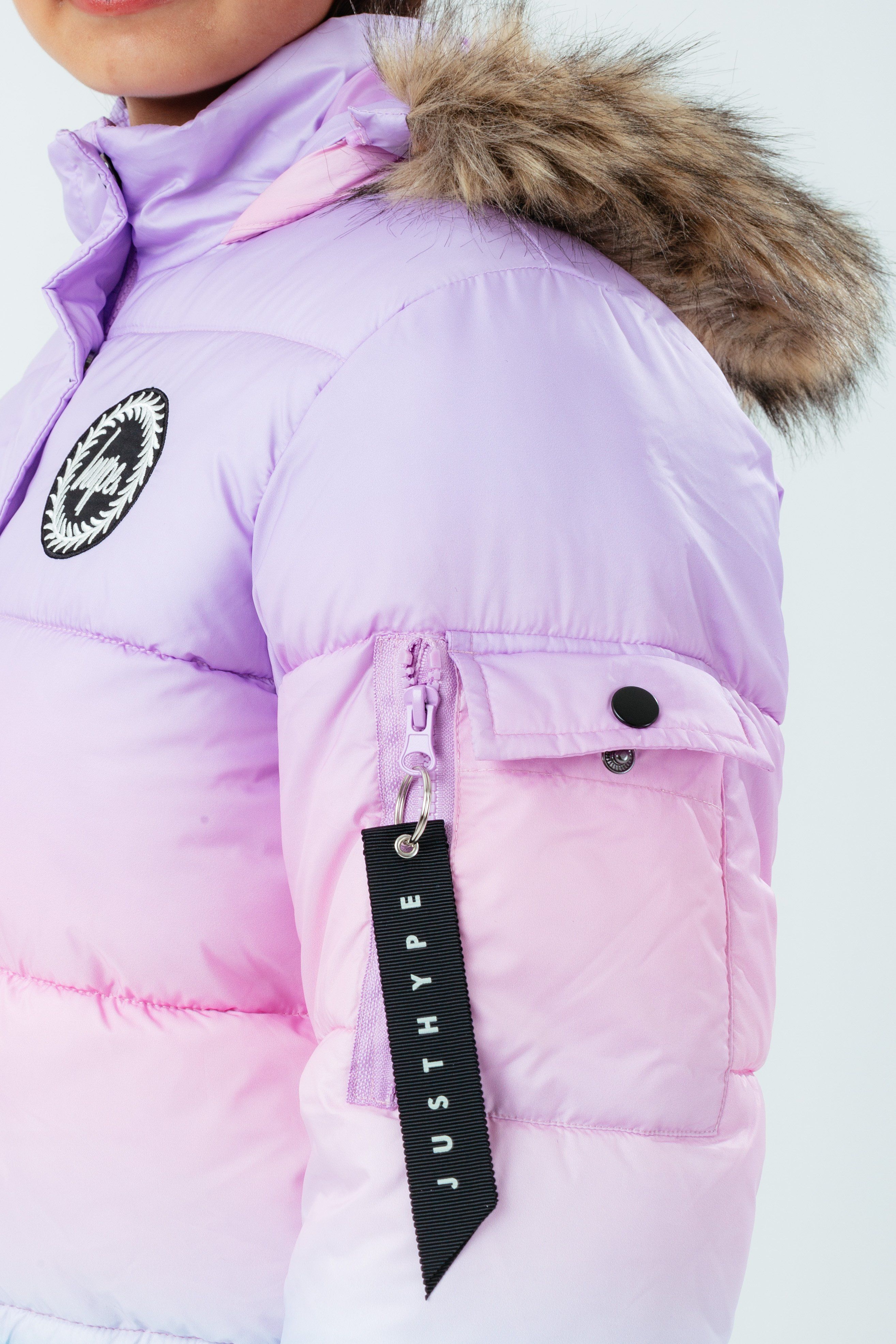 Hype Pink Blue Fade Kids Explorer Jacket
