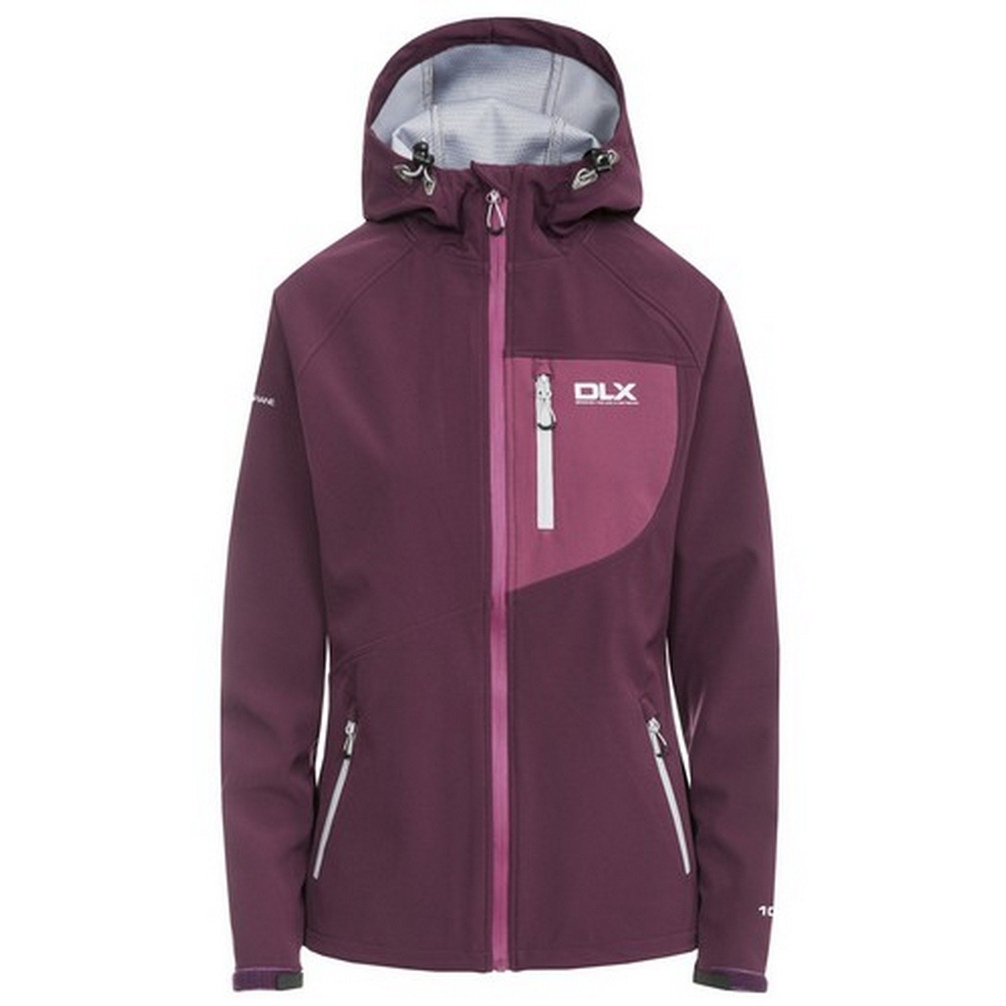 Adjustable grown on hood. Water repellent front zip. 3 water repellent zip pockets. Drawcord at hem. Chin guard. Flat cuff with adjustable moulded tab. Contrast fabric backing. Waterproof 1000mm, breathable 5000mvp. 95% Polyester, 5% Elastane, TPU membrane. Trespass Womens Chest Sizing (approx): XS/8 - 32in/81cm, S/10 - 34in/86cm, M/12 - 36in/91.4cm, L/14 - 38in/96.5cm, XL/16 - 40in/101.5cm, XXL/18 - 42in/106.5cm.