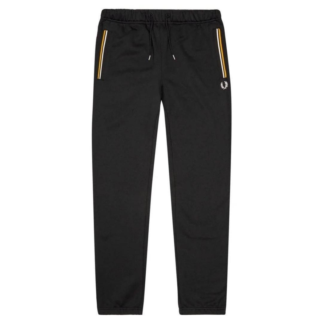 Fred Perry T8510 184 Black Track Pants. Fred Perry Black Pants. 2 Side Pockets. Drawstring Waistband. Fred Perry Logo On Back Left Pocket. Style Code: T8510 184