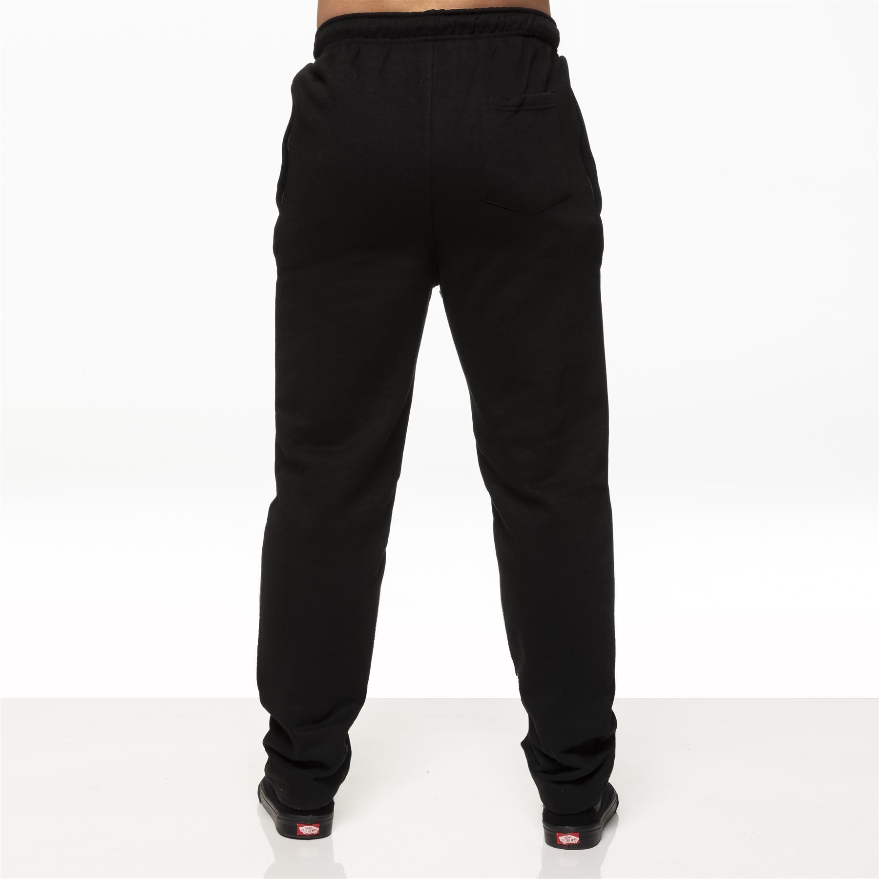 mens fleece open hem joggers