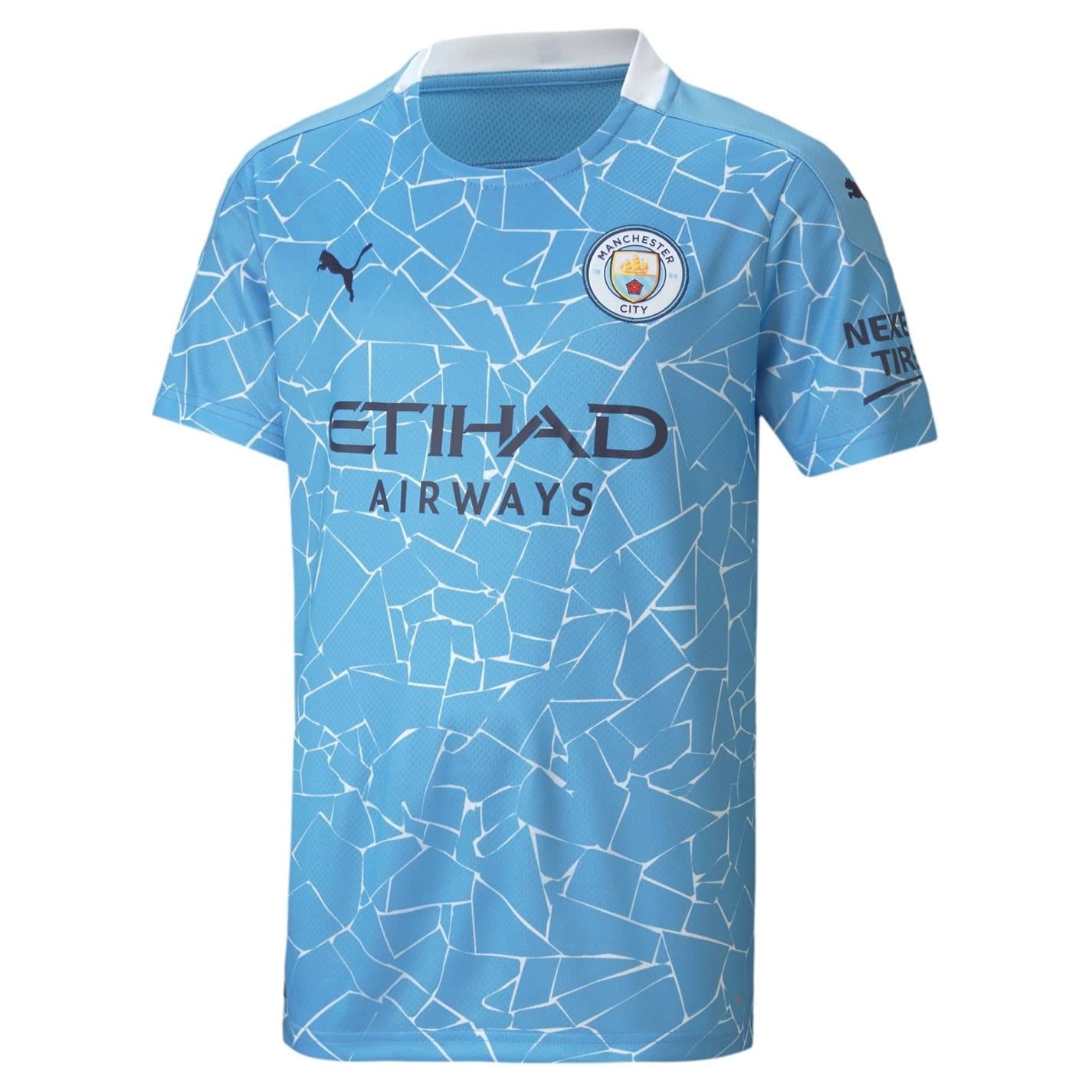 Puma Manchester City Home Shirt 2020 2021 Junior - Cheer on The Cityzens to further success with this Junior Manchester City Home Shirt which has been developed with dryCELL technology to deliver moisture wicking comfort form the first and final whistle. The jersey features an all-over graphic print which pays homage to the iconic mosaics which are located throughout the city, while the Puma branding and team crest completes the look perfect for any young City fan.