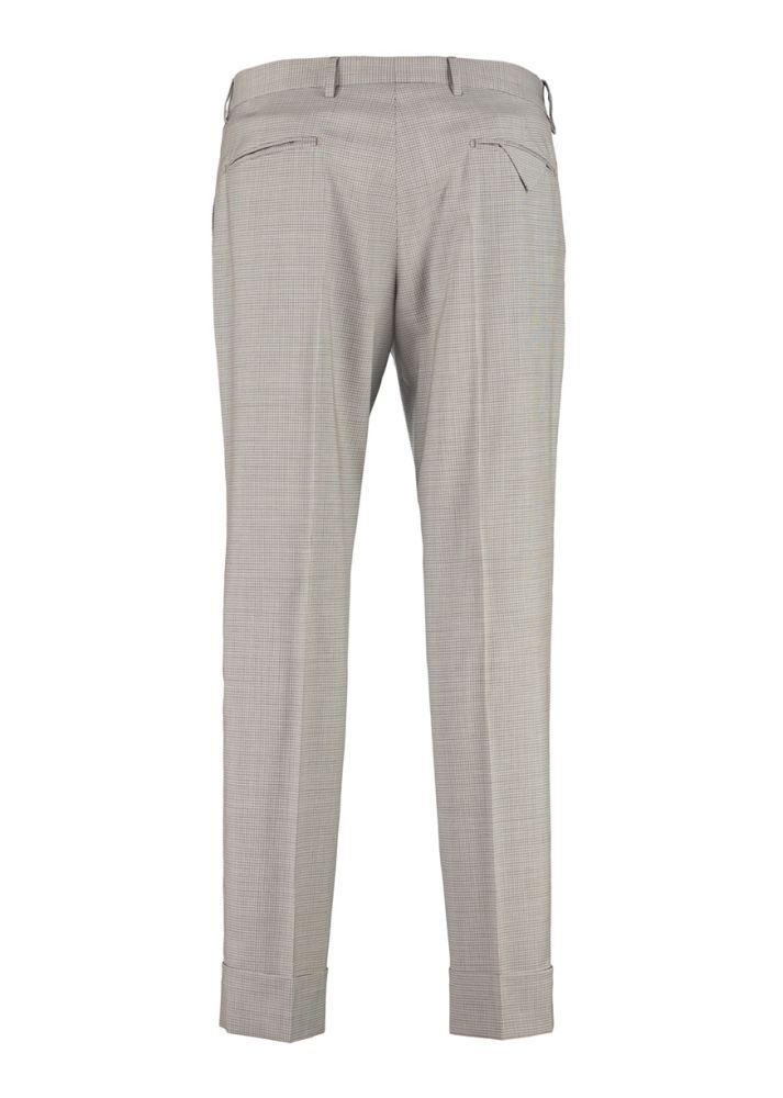 Check motif wool trousers2 welt pockets with button at backProduct Care: Dry clean100%, Virgin woolChiusura: Buttons and hooksPassanti: Belt loops at the waistTasche: 2 front pocketsVita: Medium waistConversione taglie: ITColore: Beige