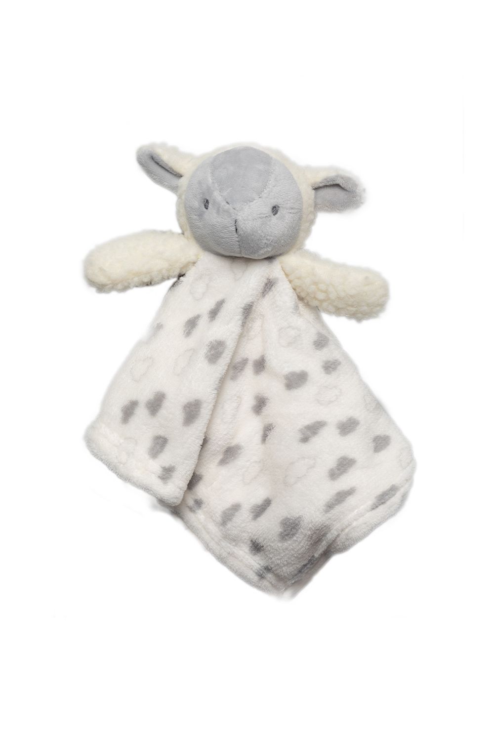 This adorable Snuggle Tots comforter and blanket set make the perfect gift for the little one in your life. The two-piece set features a beautiful, fluffy blanket with a grey cloud print all over, and a comforter with the same print with a cuddly sheep toy attached. This set makes a lovely baby shower present.