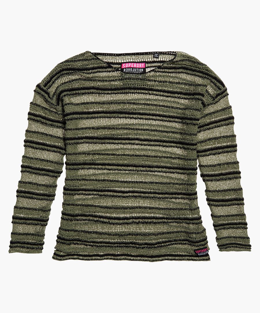 Evie khaki cotton blend textured slouch knit