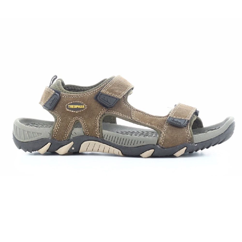 Mens walking sandals. Fully lined upper with cushioning. Positive fit 3-point adjustment. Cushioned and moulded footbed. Durable traction outsole. Upper: Suede/Textile, Midsole: Moulded EVA, Outsole: Rubber.