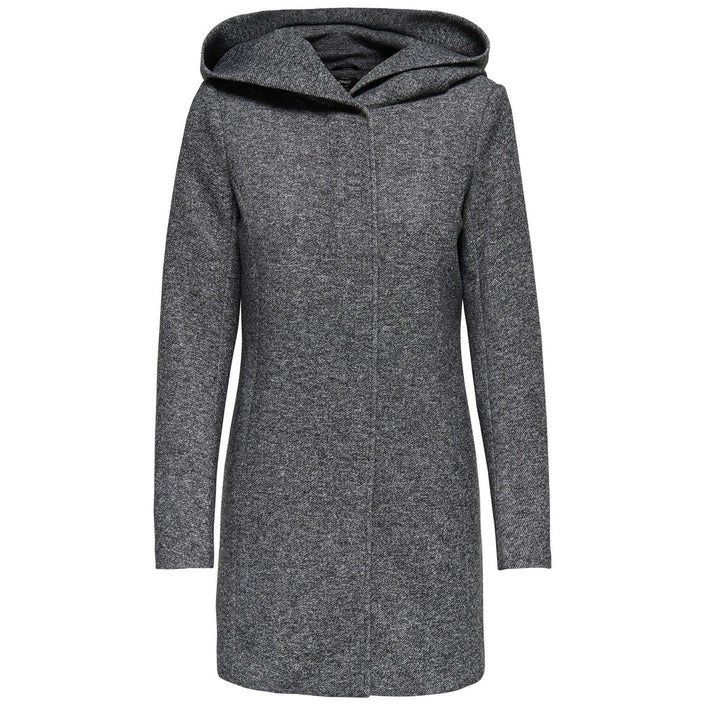 Brand: Only   Gender: Women   Type: Coats   Color: Grey   Pattern: Pinstripe   Sleeves: Long Sleeve   Collar: Hood   Season: Fall/winter