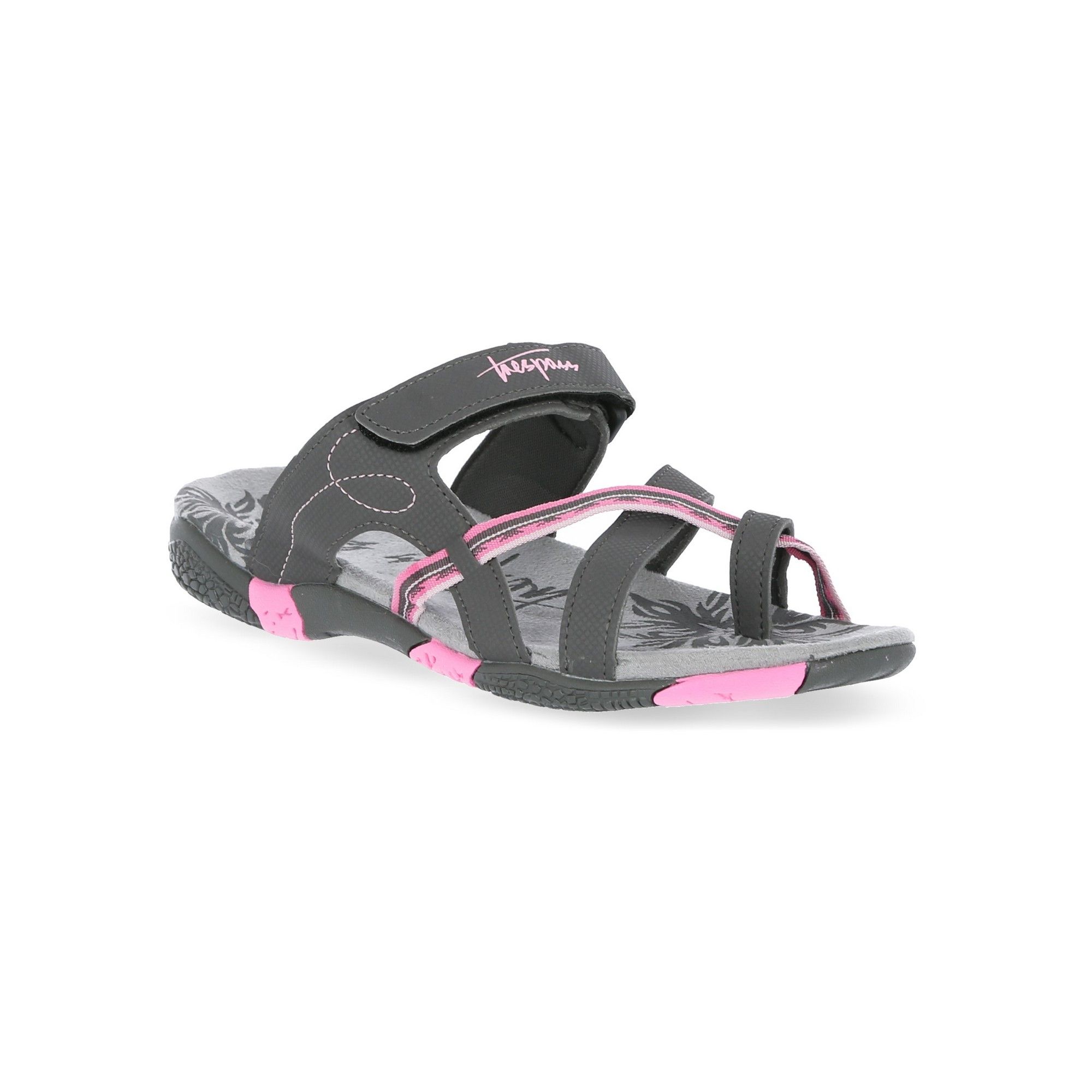 Upper: PU/Textile, Midsole: Moulded EVA, Outsole: TPR. Webbing toe post sandal. Fully lined upper with cushioning. Positive fit 1-point adjustment. Cushioned and moulded footbed. Durable traction outsole.
