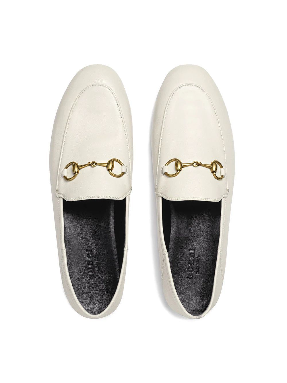 LOAFERS GUCCI, LEATHER 100%, color WHITE, Leather sole, SS21, product code 414998DLC009022