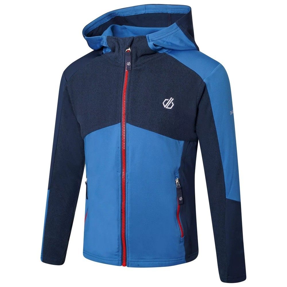 Material: 95% Polyester, 5% Elastane. Fabric: Core Stretch. Design: Colour Block, Logo, Panel. Hood Features: Grown On Hood. Fabric Technology: Quick Dry. Neckline: Hooded. Sleeve-Type: Long-Sleeved. Pockets: 2 Side Pockets, Zip. Fastening: Full Zip. Sustainability: Made from Recycled Materials.