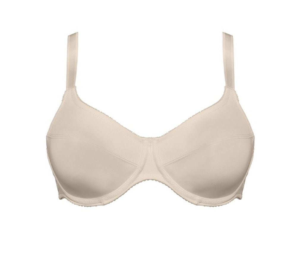 Naturana underwired non padded full cup ‘My Style’ bra is an exciting range of bras from Naturana designed specifically with the larger bust in mind.  The extra wide shoulder straps and inside re-inforcement provides a comfortable all day fit. The top of the cups are designed in a stretchy fabric which will mould to your curves.   This bra fastens at the back with 3 hooks and eyes across 3 rows. A must have in your lingerie wardrobe