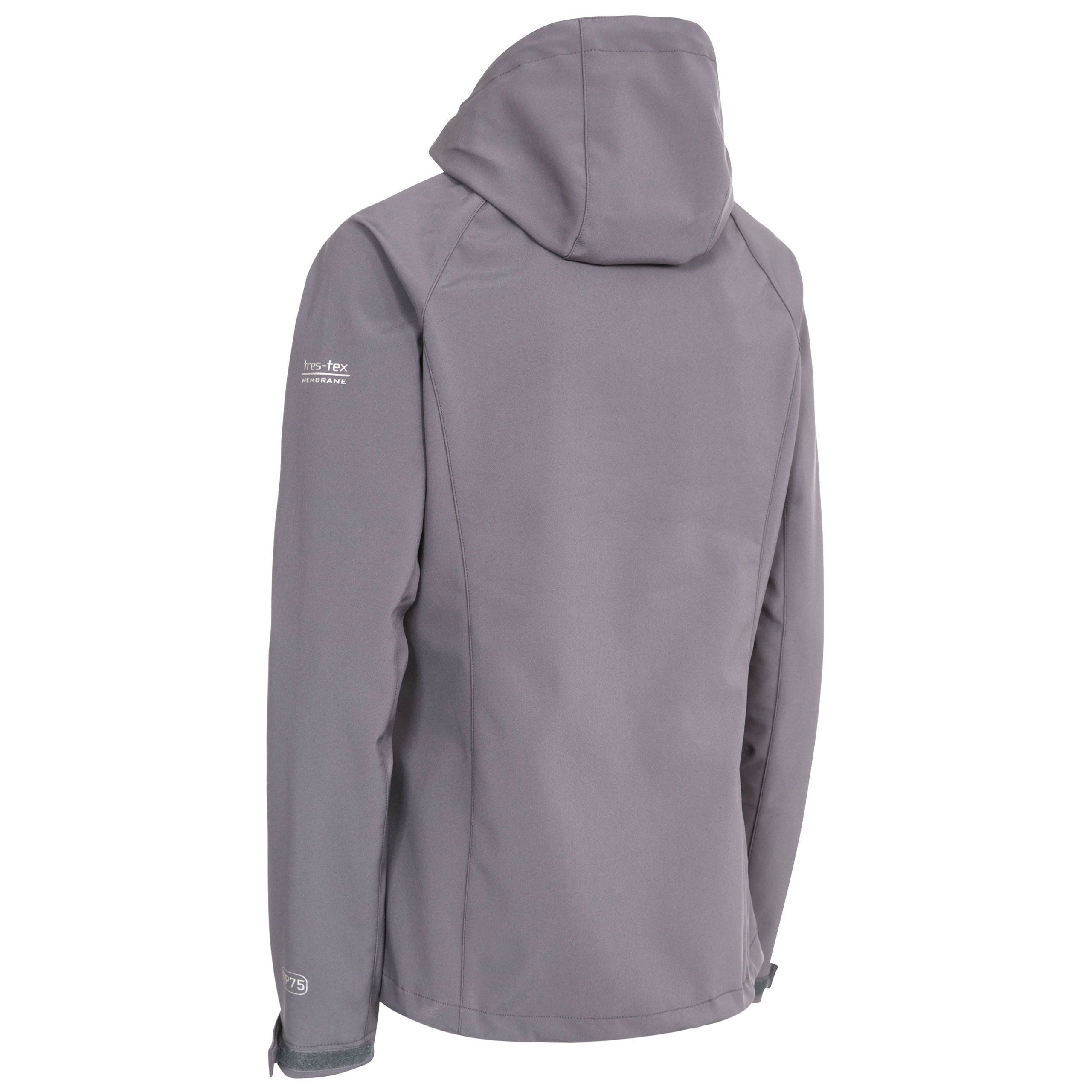 Waterproof jacket with adjustable zip off hood. 3 zip pockets. Chin guard. Flat cuff with tab. Drawcord hem. Waterproof 8000mm, breathable 3000mvp, windproof. 96% polyester, 4% elastane, TPU membrane. Trespass Womens Chest Sizing (approx): XS/8 - 32in/81cm, S/10 - 34in/86cm, M/12 - 36in/91.4cm, L/14 - 38in/96.5cm, XL/16 - 40in/101.5cm, XXL/18 - 42in/106.5cm.