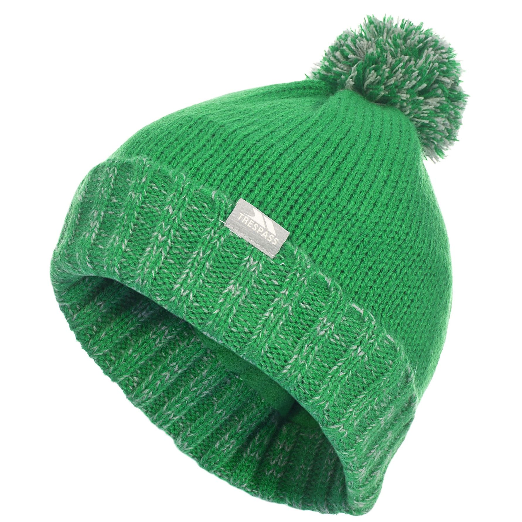 Knitted beanie hat with pom pom. Fully fleece lined. Leatherette badge. Outer matieral: 100% acrylic, Lining: 100% polyester anti pil fleece.