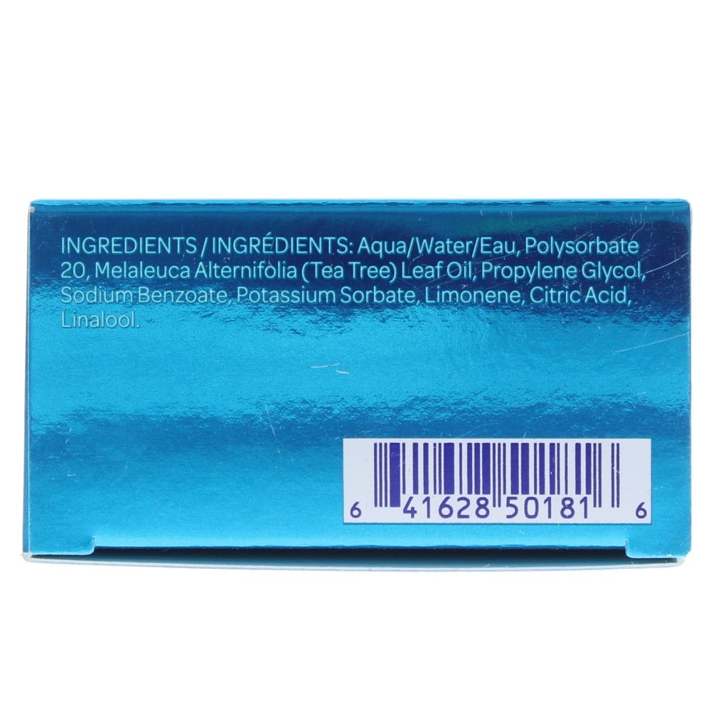 Containing de-ionised therapeutic herbal water and a high concentration of tea tree essential oil, this antiseptic and antibacterial spray is an effective solution for acne, insect bites, cuts and grazes. Use also after waxing, to refresh tired, aching feet, and to deodorise.