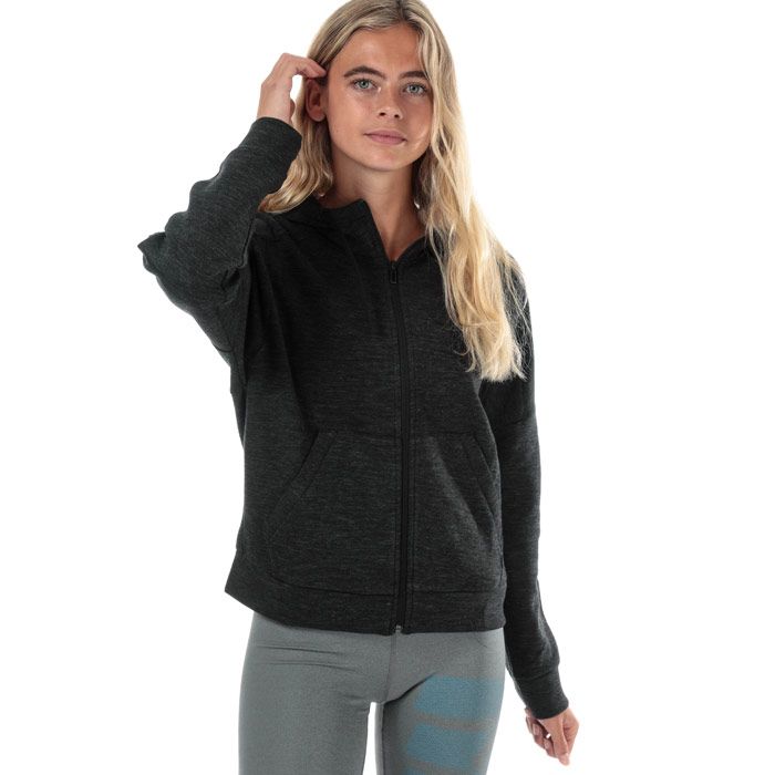 Womens adidas ID Melange Zip Hoody in black - grey six.<BR><BR>- Drawcord-adjustable hood.<BR>- Full zip fastening.<BR>- Drop shoulder.<BR>- Long sleeves.<BR>- Kangaroo style pockets to front.<BR>- Pleated back detail.<BR>- adidas Badge of Sport logo printed at left sleeve.<BR>- Loose fit.<BR>- Measurement from shoulder to hem: 24“ approximately.  <BR>- Main material: 67% Cotton  33% Recycled polyester.  Machine washable.<BR>- Ref: FI4089<BR><BR>Measurements are intended for guidance only.