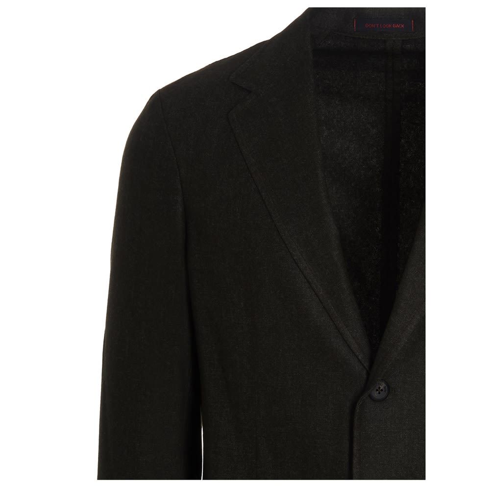 'Pier T1' single-breasted wool blazer with mirror lapels, patch pockets and button closure.