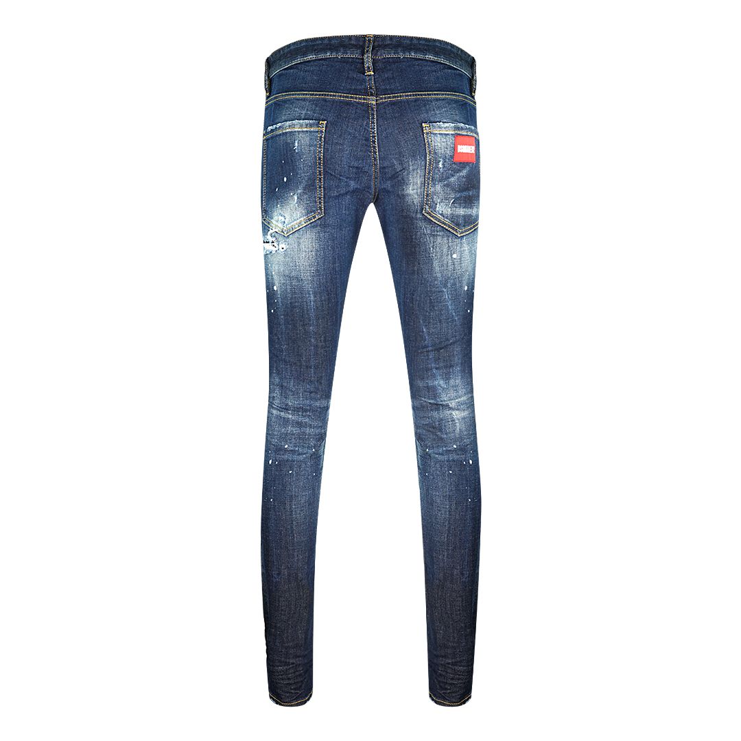 Dsquared2 Cool Guy Jean Red Label Jeans. Cool Guy Jean S71LB0779 S30654 470. Stretch Denim 99% Cotton 1% Elastane. Button Fly, Made In Italy. Slim Fit With A Tapered Leg. Red Branded Badge and Reinforced Destroyed Denim