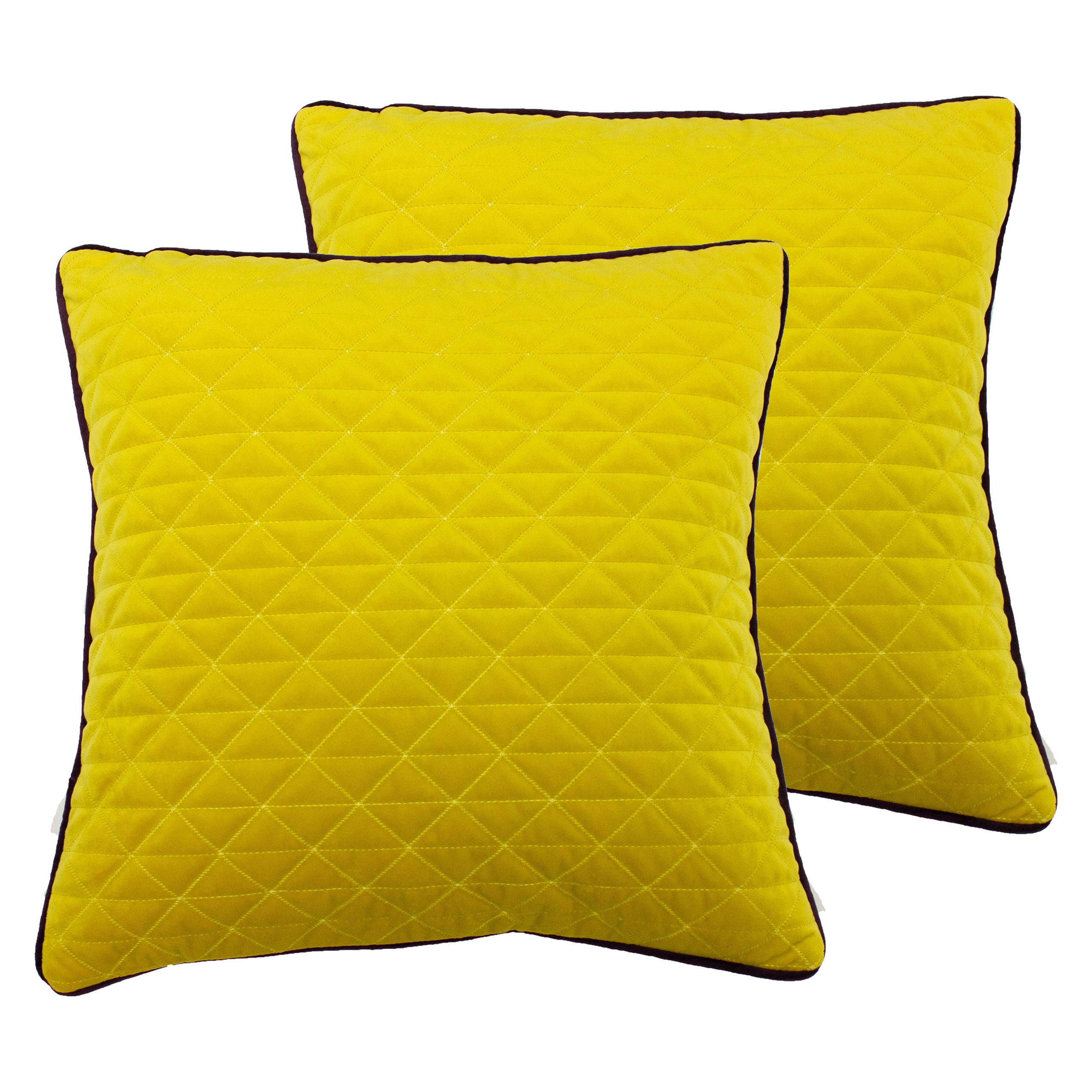 Add a pop of colour to your interior with this luxurious and comforting cushion. The geometric quilted diamond stitch adds a textured appearance that allows the richer hues to instantly pop with the contrasting piped edge and to feel anew against muted and natural-hued furnishings.