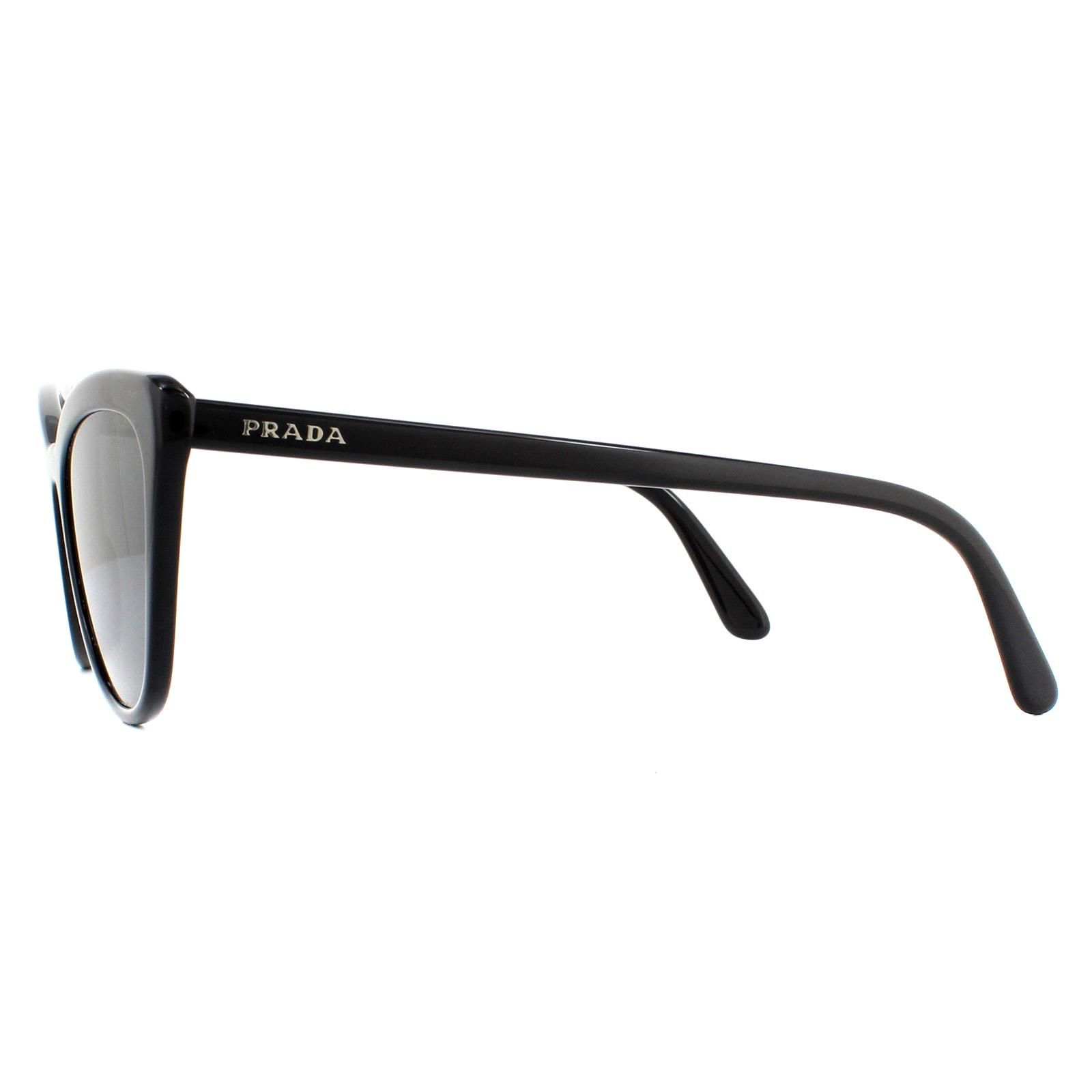 Prada Sunglasses PR01VS 1AB5S0 Shiny Black Grey