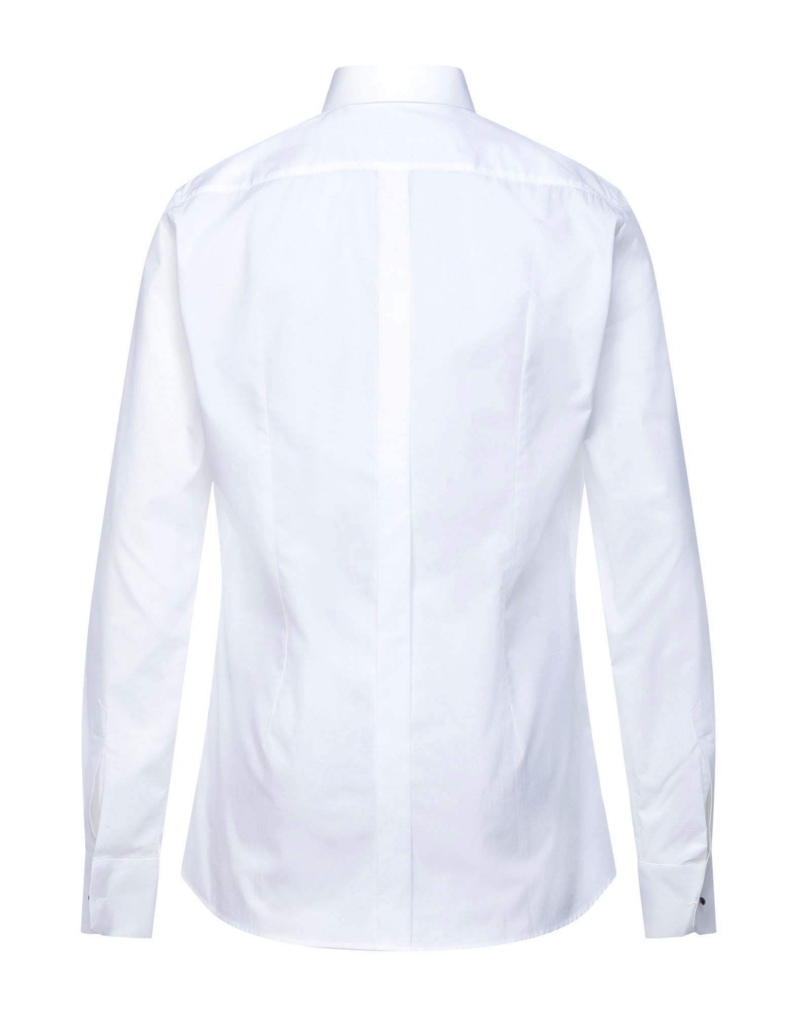 plain weave, brand logo, contrasting applications, solid colour, front closure, button closing, long sleeves, buttoned cuffs, classic neckline, no pockets, contains non-textile parts of animal origin, large sized