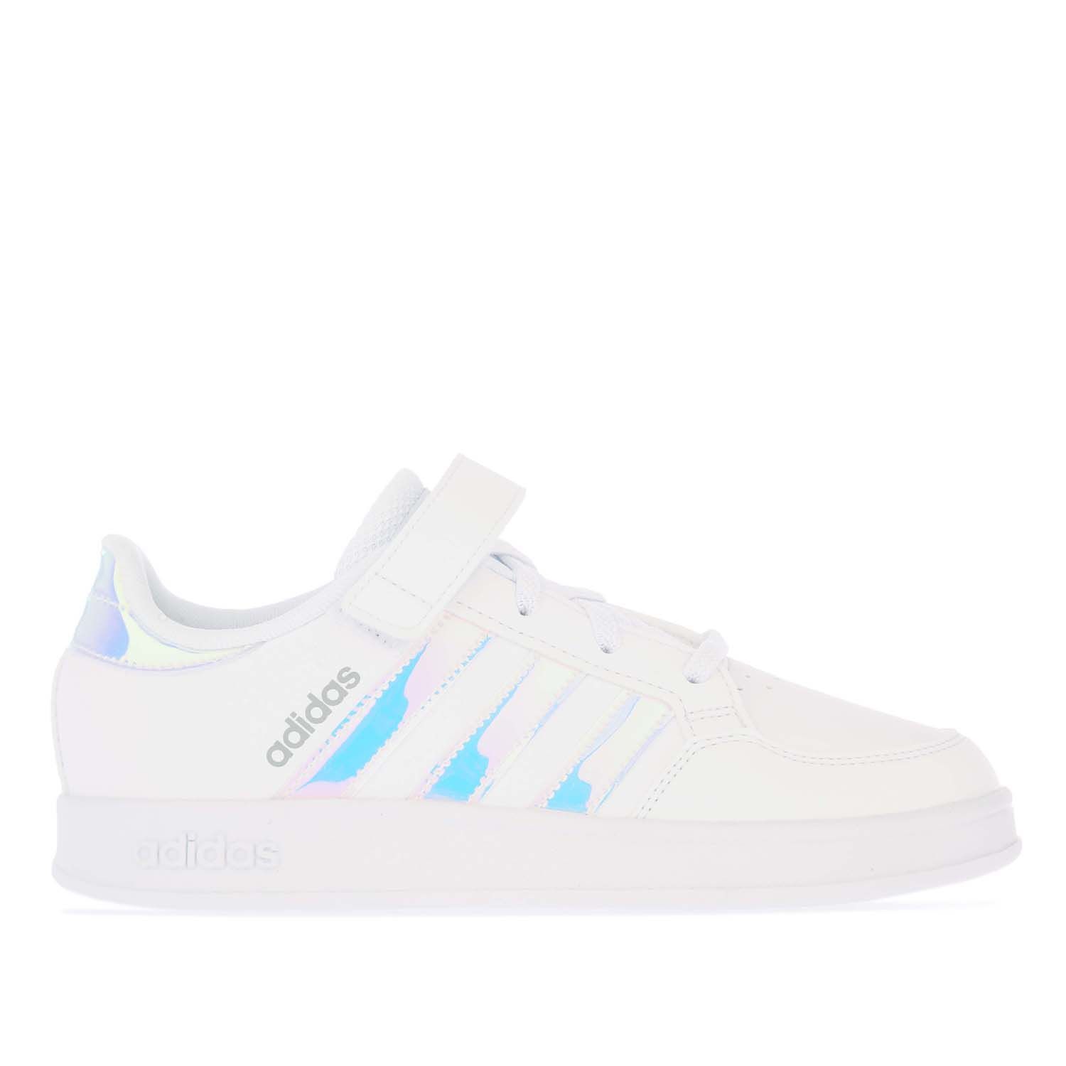 Children adidas Breaknet Trainers in white.- Synthetic upper.- Lace closure with hook-and-loop top strap.- Iconic 3-Stripes.- Retro tennis-inspired design. - EVA sockliner. - Rubber outsole. - Synthetic upper  Textile lining  Synthetic sole. - Ref: GW2326