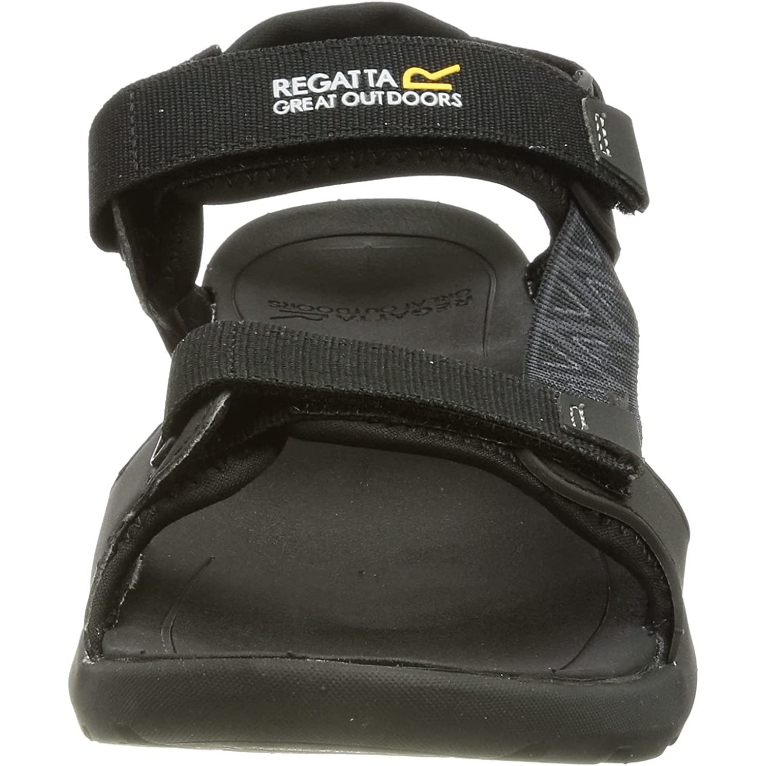Material: 40% polyester, 30% rubber, 30% polyurathane. Webbing upper with neoprene backing for comfort and protection. 3 points of adjusment for versatile fit. Adjustable removable heel strap. Can be converted into a slide sandal. Shock absorbing compression moulded EVA footbed. New XLT sole unit provides flexible and lightweight underfoot comfort.