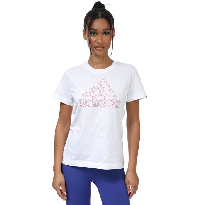 women's adidas badge of sport floral tee