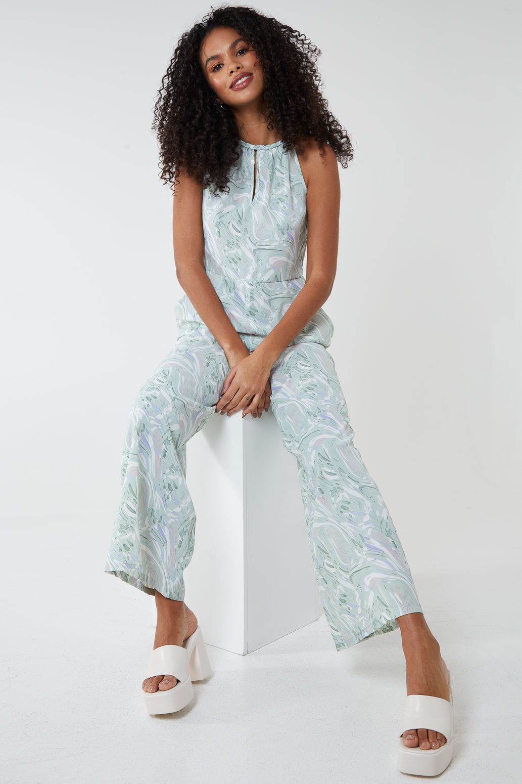 halter culotte jumpsuit