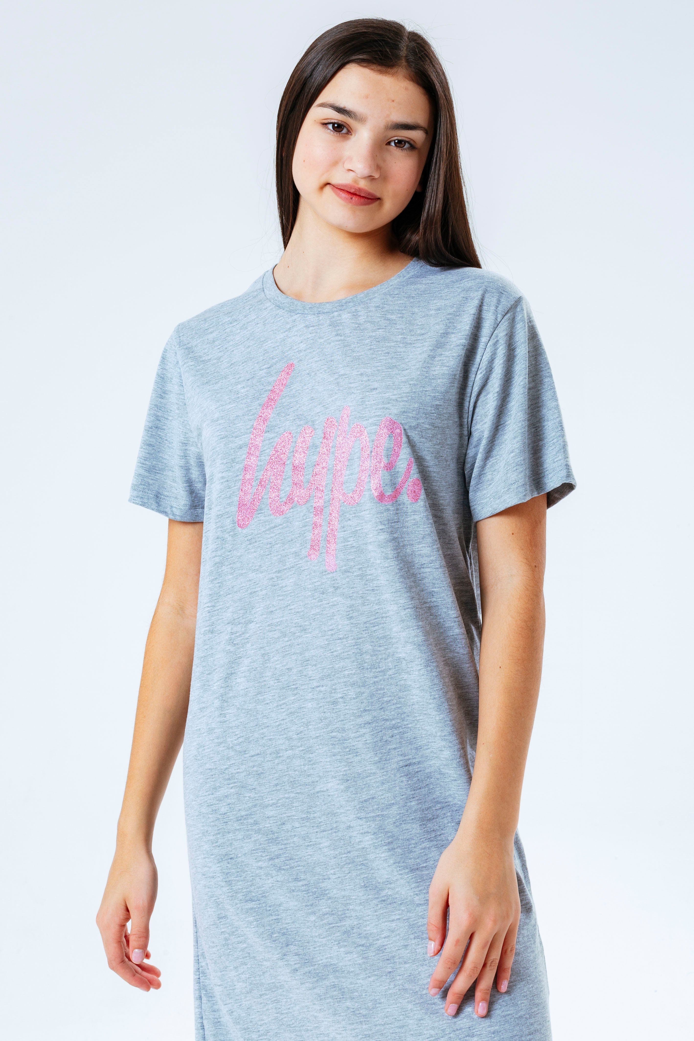 Hype Glitter Script Kids T-Shirt Dress