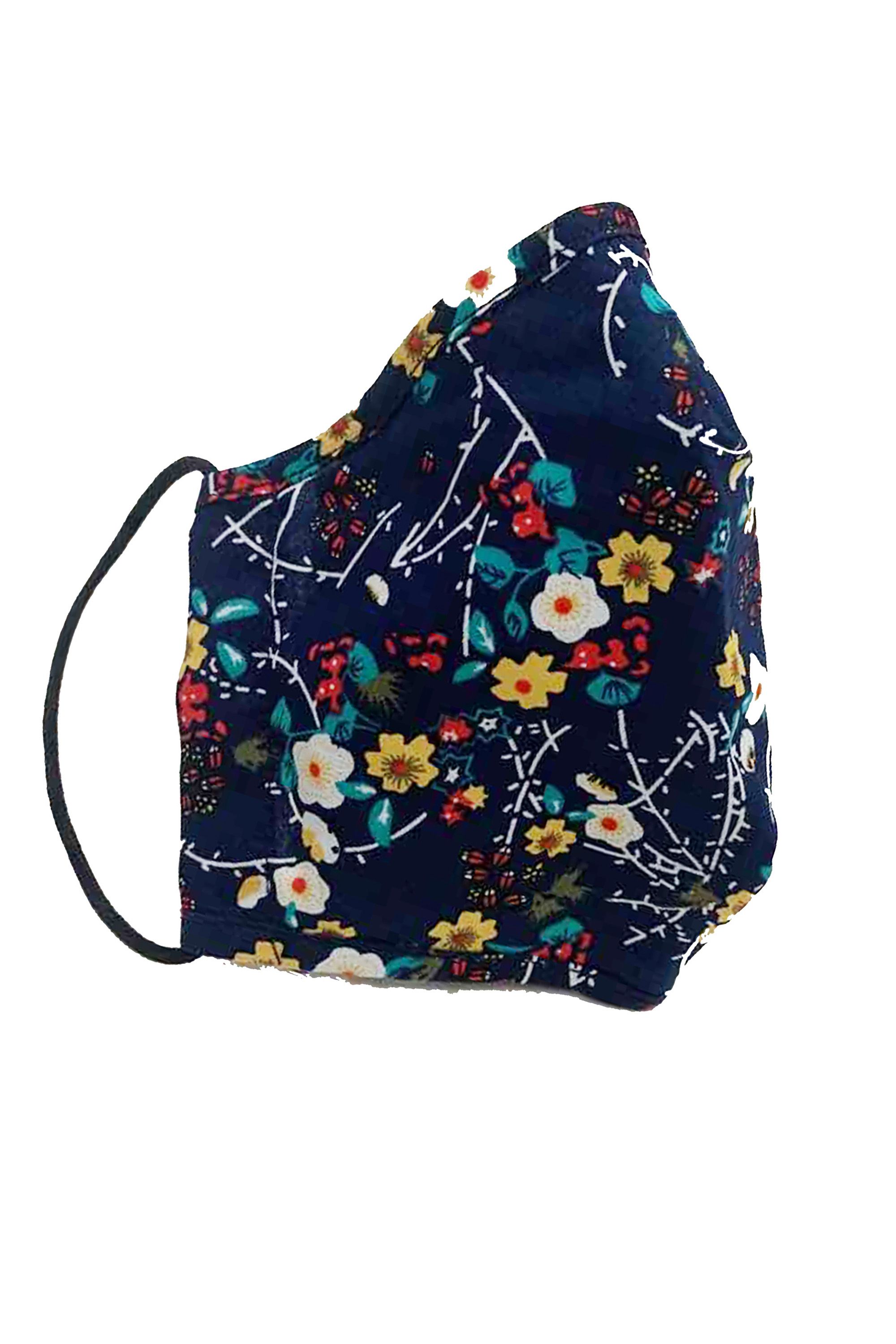 Designed with a fun print and cut from soft-touch cotton, this Ditsy Face Covering is a comfortable choice. It's made from the end of our fabric rolls, so it's sustainable and kind to the planet.Please remember it is a non-medical mask and not PPE. Wash your hands before and after putting on the covering. One Pound from each covering is donated to Sufra, a charity that supports and provides food for people in extreme poverty.  100% Cotton, Lining:100% Cotton
