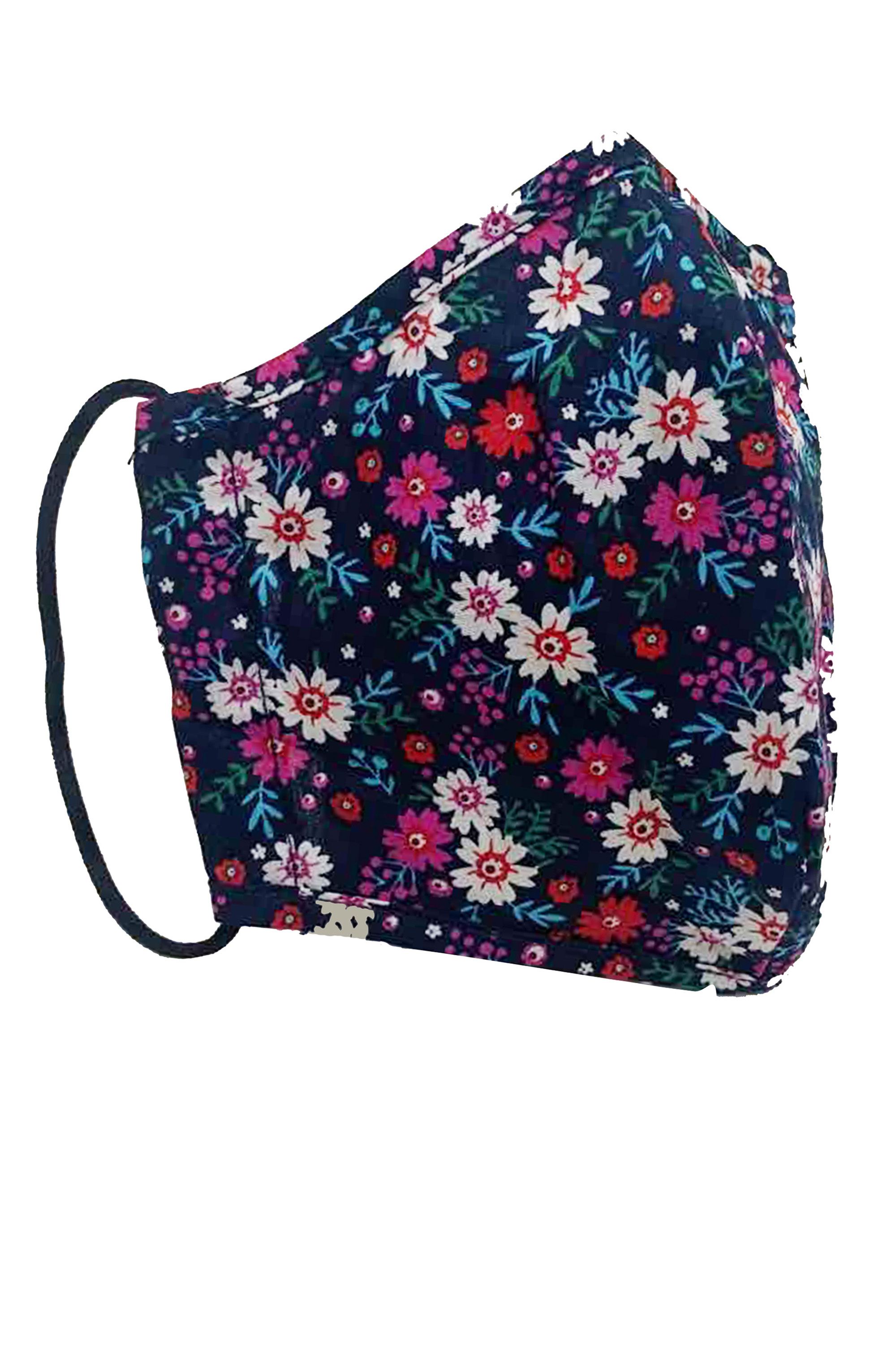 With a fun floral print, this Ditsy Daisy Face Covering is both comfortable and soft. It's made from the end of our fabric rolls, so it's sustainable and kind to the planet.Please remember it is a non-medical mask and not PPE. Wash your hands before and after putting on the covering. One Pound from each covering is donated to Sufra, a charity that supports and provides food for people in extreme poverty.  100% Cotton, Lining:100% Cotton