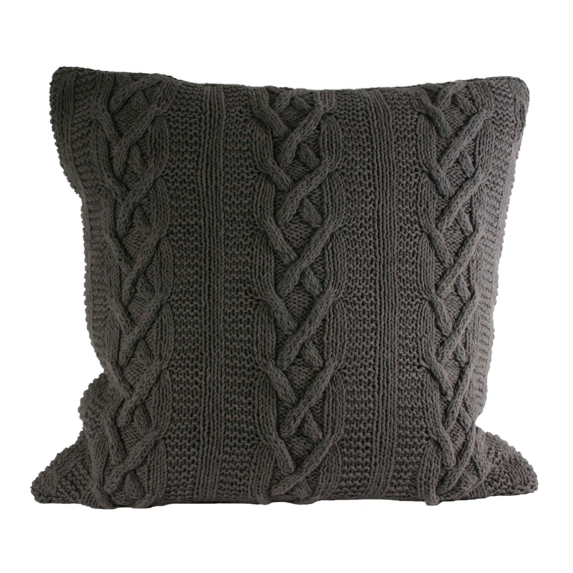 The Aran Polyester Filled Cushion is a modern interpretation of a classic look. This gorgeous cushion features a chunky, cable knit design that adds unique textures to your home interior, bringing a traditional twist into a modern setting or matching a cottage-style theme. With a hidden zip design this cushion will not catch and has a plain grey reverse. Thanks to its 100% cotton weave this Polyester Filled Cushion is super soft to touch making it great for beds. It must be hand washed only and laid flat to dry. Made to match with the Aran cable knit throws in corresponding natural colours.