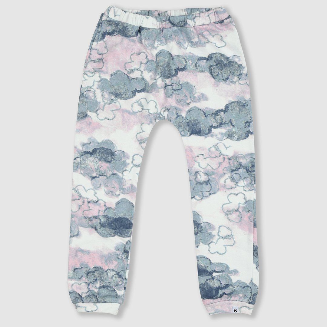 cloud print joggers