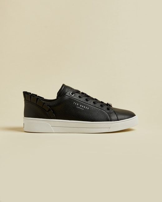 Ted Baker Astrina Ruffle Detail Trainer in Black