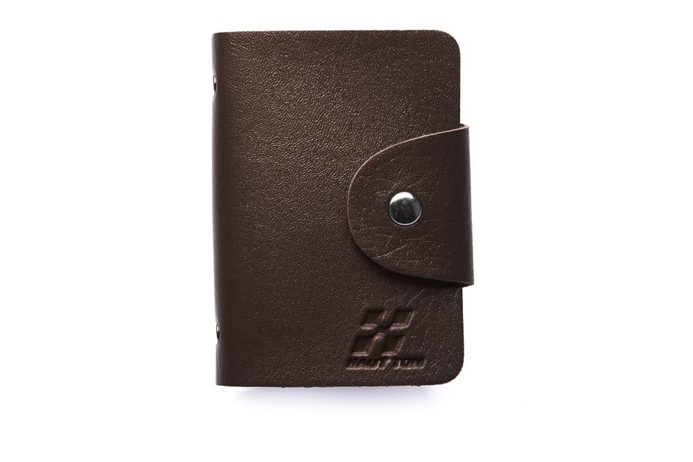 Hautton Black 24 Credit Card Wallet Stud Front